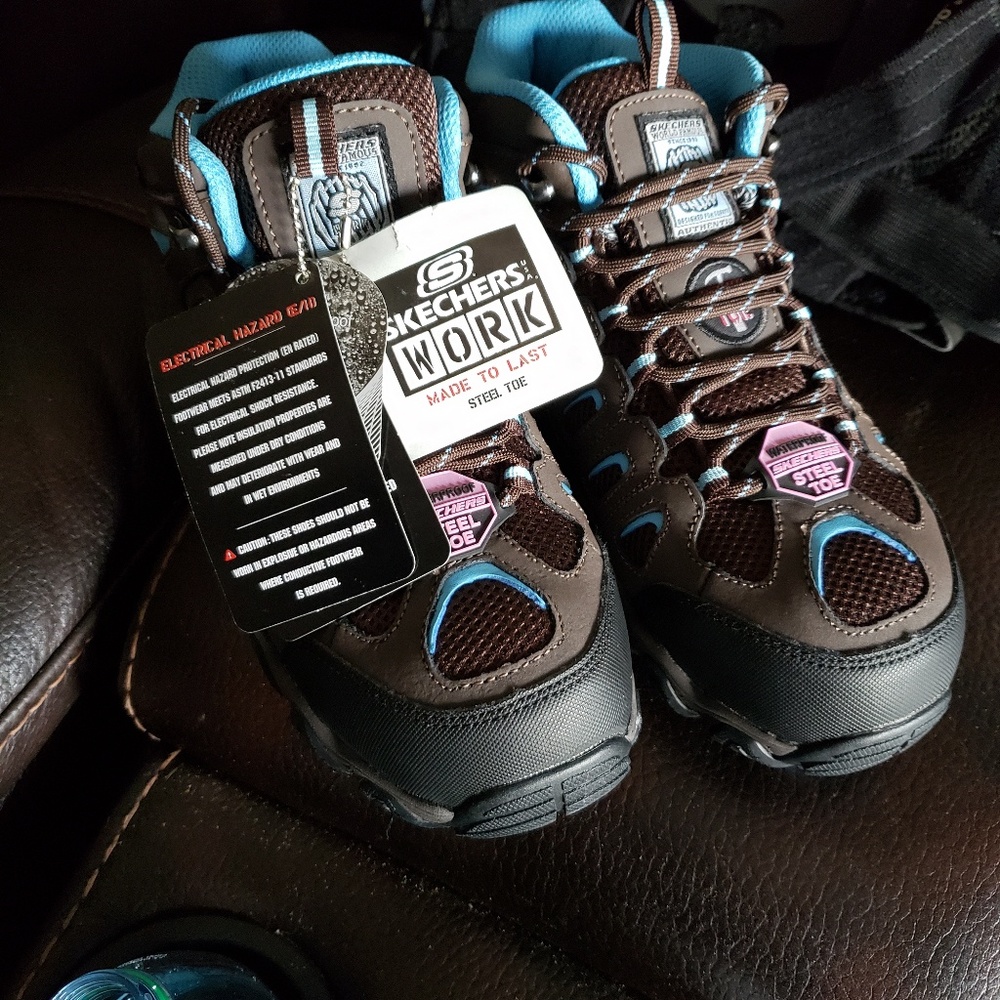 Steel toe skechers work boots